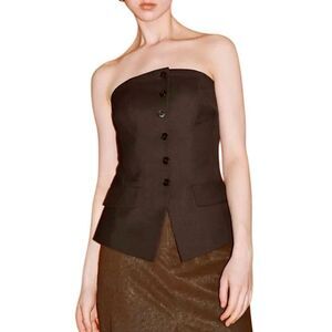 🆕 NWT Urban Revivo Strapless Button Vest Size L